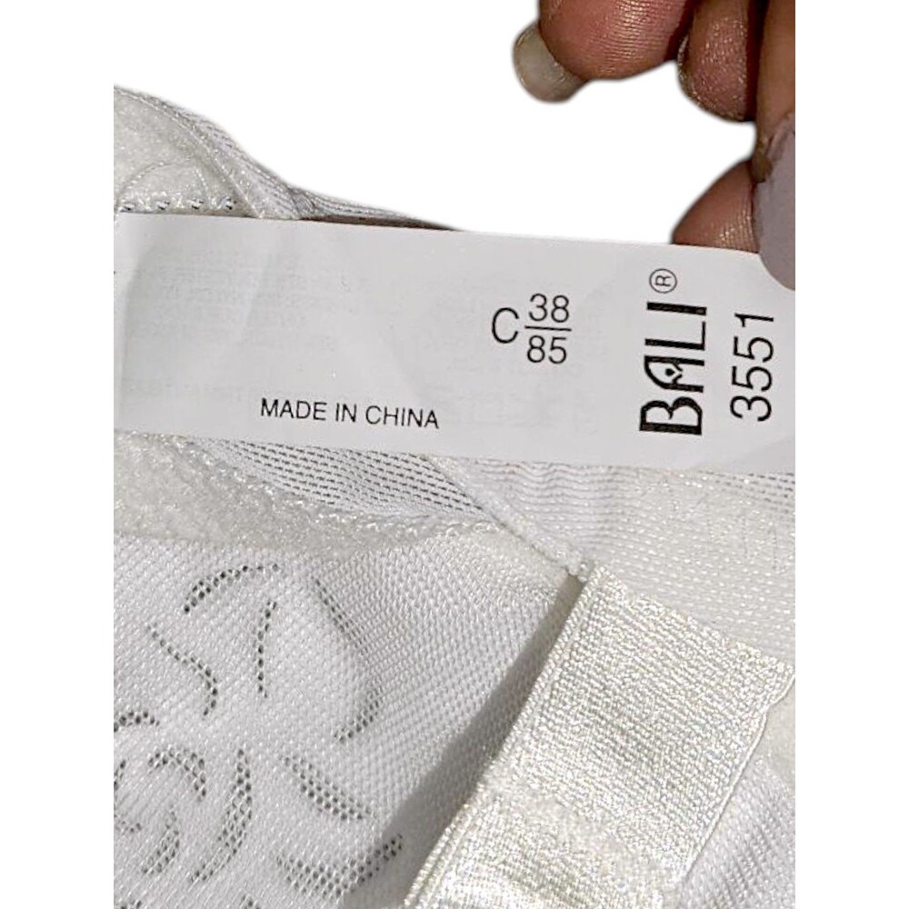 Bali 3551 Cooling Effects Shaping UW Bra Mesh Floral Cut Outs Women's 38C White - Picture 4 of 5